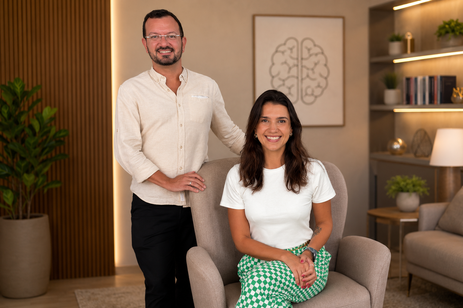 Fundadores da Vila Cogni em uma das salas da clínica